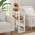 thumbnail image 6 of LELELINKY 3-Tier Narrow Side Table with Charging Station, Wood Nightstand with USB Ports for Small Spaces, Grey, 6 of 7