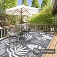 thumbnail image 4 of Ileading Outdoor Plastic Straw Rug, Gray Leaf Pattern, Waterproof, 5' x 8', 4 of 8