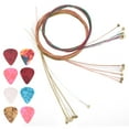 thumbnail image 1 of Cuerdas de guitarra, 3 piezas de cuerdas de guitarra, 8 piezas de púas de guitarra coloridas, cuerdas de guitarra de latón confiables y duraderas, 1 of 12