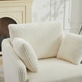 thumbnail image 6 of Tynzuro 40.5'' Oversized Swivel Accent Chair, Corduroy Living Room Chair, Ivory, 6 of 8