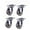 4PCS without brake, variant on 4PCS Furniture Caster 1/2 Inches Soft Rubber Universal Wheel Swivel Caster Roller Wheel For Platform Trolley Accessory Furniture ,Wear-Resistant