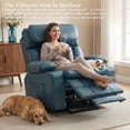 thumbnail image 5 of Felizpace Oversized Power Lift Recliner Chairs for Elderly with Heat and Massage, Dual Motor Infinite Position Recliner, Headrest Adjustment & Hidden Storage, Leathaire, Teal Blue, 5 of 9