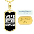 thumbnail image 3 of Wife Of A Retired Firefighter Stainless Steel or 18k Gold Premium Swivel Dog Tag Keychain, 3 of 10