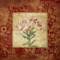 thumbnail image 2 of Grey, Jace 20x20 White Modern Wood Framed Museum Art Print Titled - Red Border Floral A2, 2 of 4