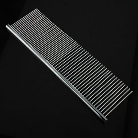 - Pet Metal Double Row Teeth Brush, Dog Cat Grooming Hair Comb Rake Tool - L