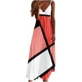 thumbnail image 2 of Lenago Robe de Pâques Grande Taille pour Femmes Mode à Bretelles Col en V Sans Manches à Rayures Imprimées Ajustée Plage Longue Robe Été Robes de Plage en Liquidation, 2 of 5