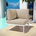 thumbnail image 2 of Modway Fauteuil d'Angle de Patio Extérieur en Aluminium et Tissu, Blanc/beige, 2 of 5