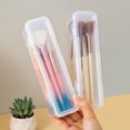 thumbnail image 4 of RKSTN Makeup brush storage 2pc Extra Large Capacity Plastic Pencil Box Stackable Translucent Clear Pencil Box Office Supplies Storage Organizer Box For Gel Pens school supplies, 4 of 8