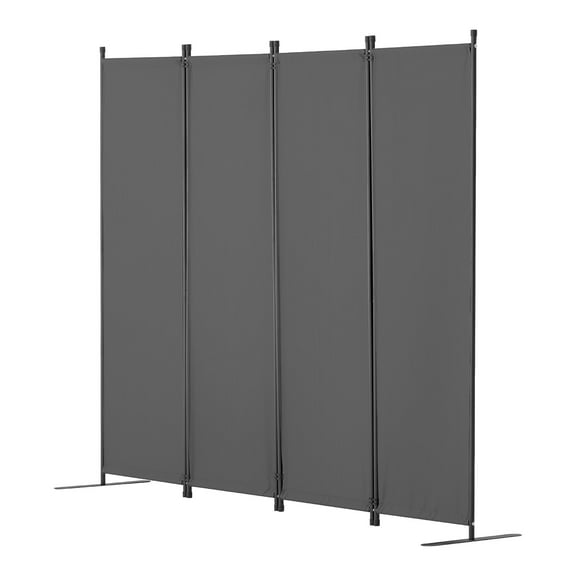 KFFKFF 4-Panel Room Divider, Foldable Privacy Shields, Cloth Segregation Screens for Workspace, Sleeping Area, Meal Space, Learning Zone, Self-supporting, Pale Gray