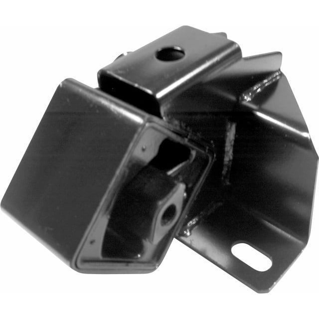 soporte motor shadow 1991 a 1994 chrysler l4 2.5l del aut, std turbo soportes star frontal sólido para motor; primer plano de pieza metálica negra pintada con orificio de montaje superior, base con ranura oblonga y refuerzos soldados, cantidad 1 pieza.