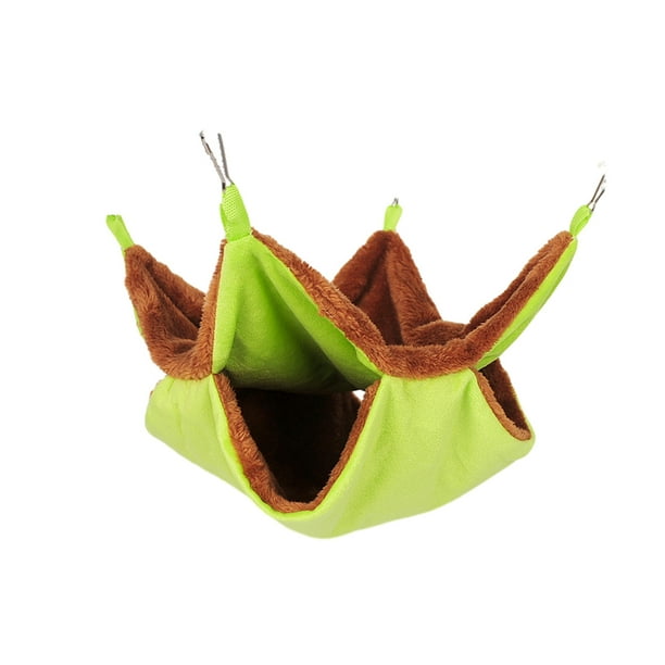 Greeniant Hamaca fácil de instalar y colgar en poco tiempo para la relajación instantánea de mascotas Hamaca de hámster de felpa verde Type1 NO1