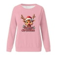 thumbnail image 4 of GaThRRgYP Tops for Women Plus Size,Women's Christmas Fashion Casual Printed Round Neck Loose Long Sleeve Capless Sweatshirt Top Pink S, 4 of 4