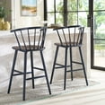 thumbnail image 3 of SAFAVIEH Blanchard Round Mid Back Bar Stool, Navy, 3 of 14