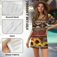 thumbnail image 5 of FKELYI American Tribal Sunflower Print Women Cover Ups for Summer Round Neck Cover-Up Breathable Beachwear Flowy Swim Bikini Cover Up Half Sleeve Resort Wear for Lady Teen Girls, L, 5 of 6