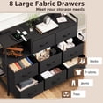 thumbnail image 2 of Eunos 8 Wide Black Drawers Dresser with Charging Station and Open Shelf for Bedroom Closet Dorm, 2 of 7
