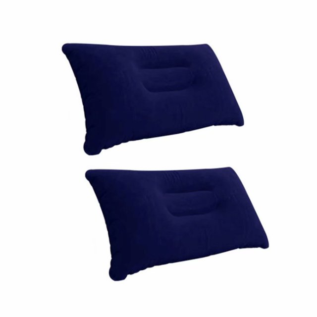 2 uds almohada inflable almohada de viaje para acampar almohada inflable para exteriores flocado cuadrado saco de dormir para acampar almohada oso de fresa Electrónica