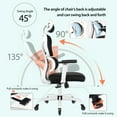 thumbnail image 3 of COOLHUT Ergonomic Office Chair, High Back Adjustable Computer Desk Chair with Lumbar Support, 300lb, White-C, 3 of 8