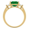 thumbnail image 4 of Clara Pucci 14K Yellow Gold Solid Gold Emerald Three-Stone Anniversary Ring for Women - 2.32 cttw Princess Cut, 4 of 8