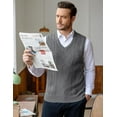 thumbnail image 2 of COOFANDY Men's Sweater Vest V Neck Pullover Sweater Sleeveless Knit Casual Slim Fit Vest, 2 of 9