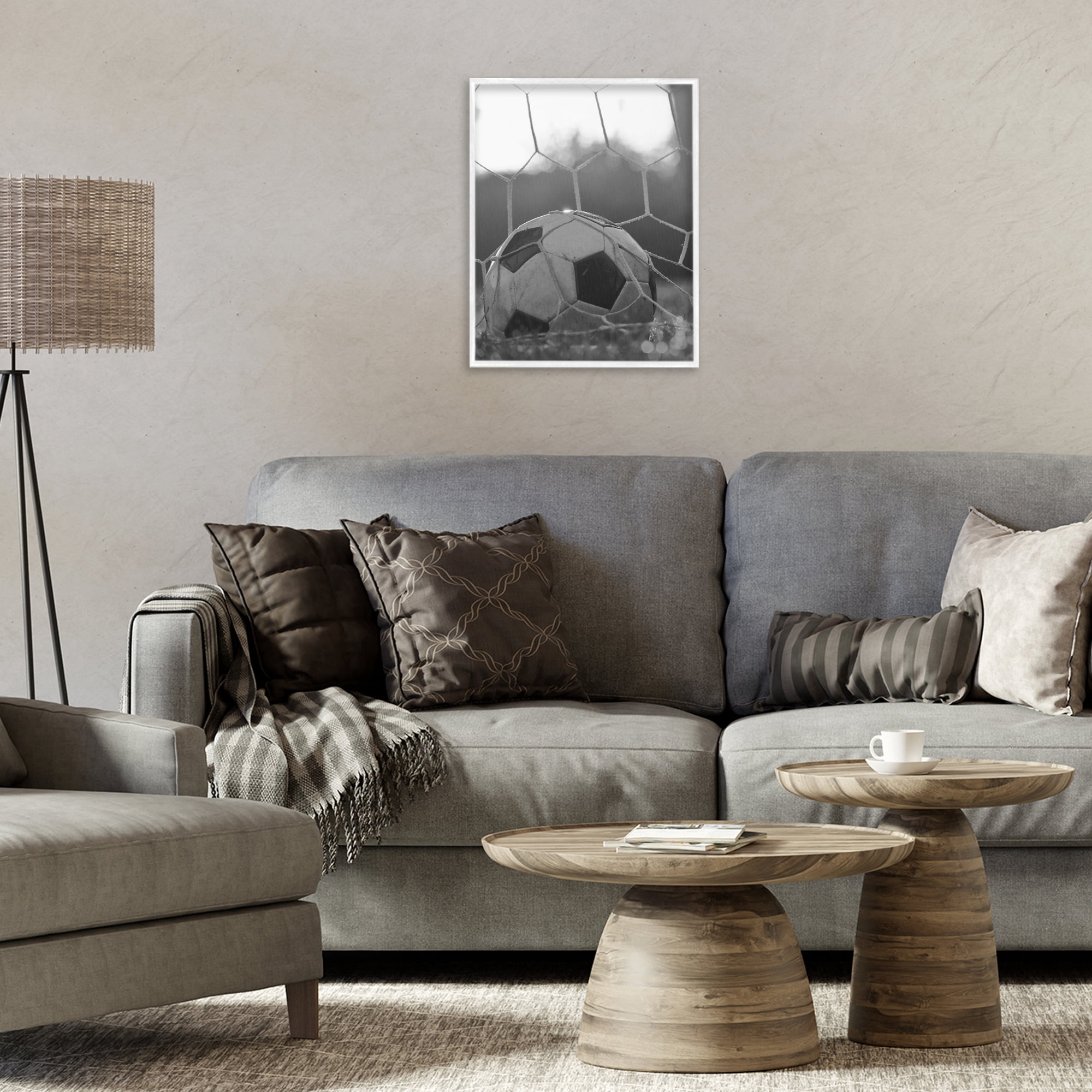 Stupell Industries Soccer Goal Score White Framed Giclee Art, design by Marcus Prime