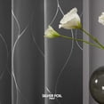 thumbnail image 6 of Deconovo Silver Wave Foil Print Blackout Curtain for Living Room, 42W x 84L inch, 2 Panels, Light Grey, 6 of 6