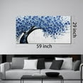 thumbnail image 5 of Aaheei Wall Art for Living Room Bedroom Home Office Blue Tree of Life Wall Art Floral Picture Wall Decor Modern Canvas Prints, 5 of 5