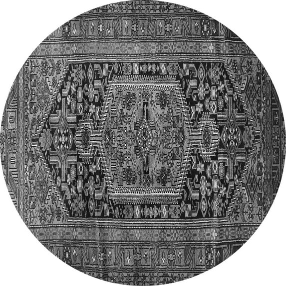 Ahgly Company Indoor Round Persian Gray Traditional Area Rugs, 8' Round