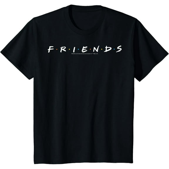 Friends Classic Title Logo T-ShirtMen and women, Black T-shirt, size: Extra large