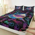 thumbnail image 3 of Castle Fairy 4-Piece King Sheet Set, Shark Ocean Design, 3 of 7
