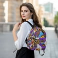 thumbnail image 6 of FORMRS Mini Backpack Purse for Women Quilted Travel Daypack Casual Shoulder Bag, Purple Simple Triangles, 6 of 7