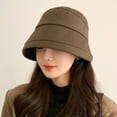 thumbnail image 3 of Mosey Women Fisherman Hat Winter Cap Sun Protection Windproof Thick Cold Resistant Solid Color Flat Top Soft Lady Outdoor Basin Cap Headwear, 3 of 8