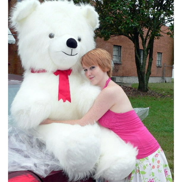 Giant Teddy Bear 54 Inch White Soft Huge Teddybear Made In Usa America Weighs 18 Pounds Walmart Com Walmart Com