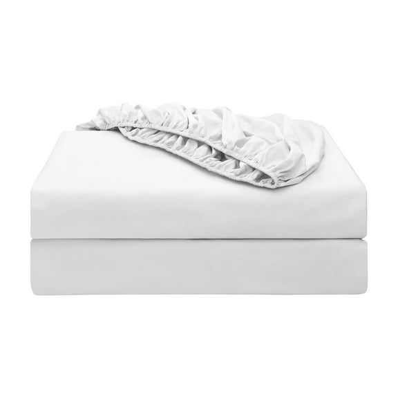 Twin XL Fitted Sheet for Adjustable Bed, 2 Pack 600 TC Egyptian Cotton, 16 Inch Deep Pocket, Silky Soft Breathable, White