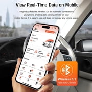 CICPAP Bluetooth OBD2 Scanner for iPhone & Android, 4-System Code Reader for Engine, Transmission, ABS & SRS/Airbag, Check Engine Diagnostic Tool with Free App