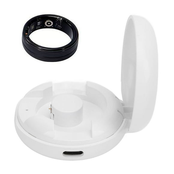 Ring Charger Compartment, Charge 10 Times Smart Ring Charging Bin Compact Design 200mAh Battery  for COLMI R02 R06 R11M R8