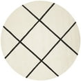 thumbnail image 4 of SAFAVIEH Chatham Isaac Geometric Wool Area Rug, Ivory/Black, 7' x 7' Square, 4 of 10