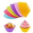 thumbnail image 3 of 24pcs, Silicone Cake Molds - Round Muffin Cup Baking Molds for DIY Cake Decorating and Kitchen Cooking - Baking Molds for making perfectly shaped cakes and desserts, 3 of 10