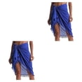 thumbnail image 3 of Qarigey Poliéster Niñas Plegable Casual Bohemio Romántico Verano Vacaciones Compras Citas Playa Jugando Faldas Azul Azul 2piezas, 3 of 6