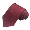thumbnail image 2 of Penkiiy Classic Tie for Men,Men's Neckties Satin, 3.15" Formal Tie, Professional Necktie for Business and Formal Occasions Wine, 2 of 3
