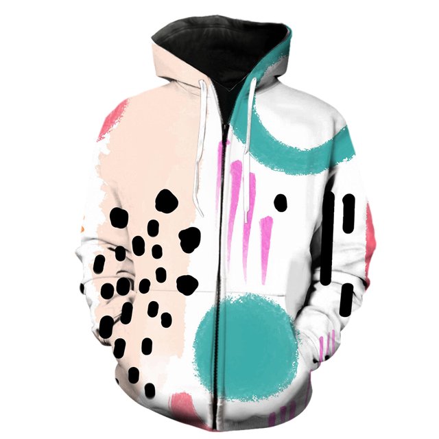Sudadera con capucha y cremallera de manga larga con grafiti de arte abstracto para hombre, moda informal, gran oferta 2024, estampado 3D, tops geniales de primavera para adolescentes