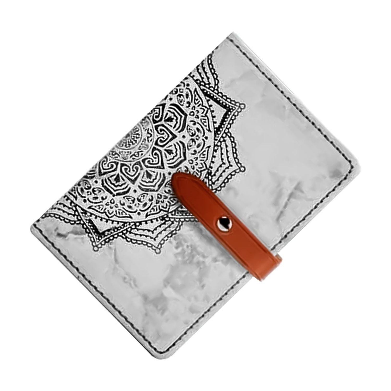 Universal Phone Back Wallet Sleeve with Datura Flower Design - Grey