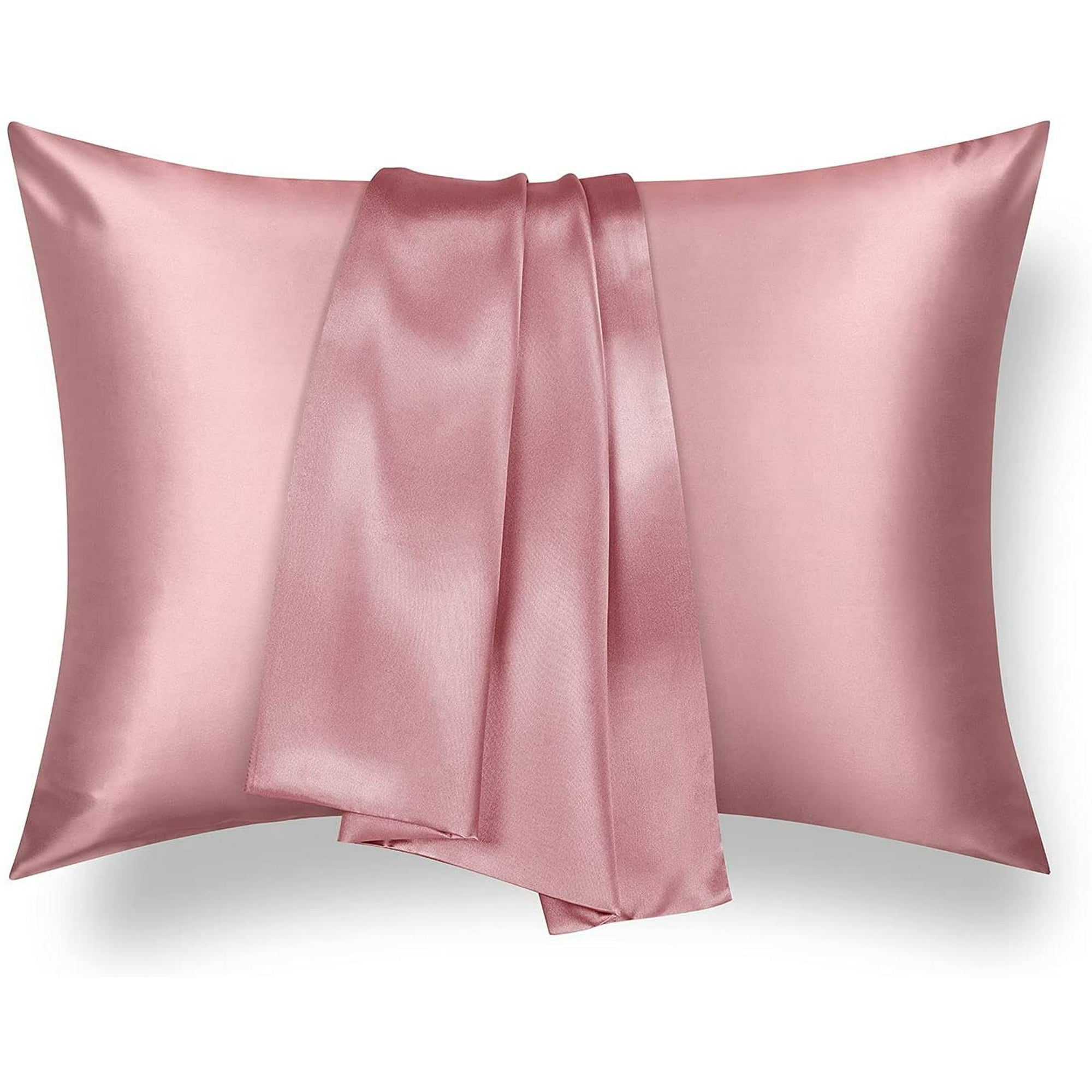 TAFTS Silk Pillowcase 27 Momme 100 Pure Mulberry Silk Pillowcase for Hair and Skin Both Sides Grade 6A Long Fiber Natural Silk Pillow Case Concealed Zipper Queen Misty Rose Pink Walmart