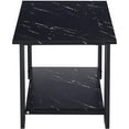 thumbnail image 3 of Pouseayar 2-Tier Coffee Table with Storage Shelf for Small Apartment Living Room, Rectangle Wood and Stable Metal TV Stand Side End Table, Black, 3 of 7
