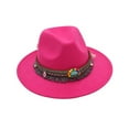 thumbnail image 1 of Minnieouse Gorros coloridos de algodón para niñas y niños, para cualquier ocasión, sombreros de Panamá para niños, protección solar, Sombreros Rosa roja Mediano (56-58cm), 1 of 6