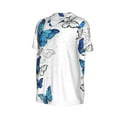 thumbnail image 6 of Fotbe Blue Flying Butterflies Baseball Jersey Shirt for Men and Women, Casual Short Sleeves Button Down T-Shirt-X-Large, 6 of 9