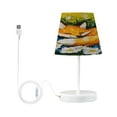 thumbnail image 2 of BZSMCE Table Lamp Creative Sleeping Fox Among Flowers Simple Pattern Night Light, 2 of 8