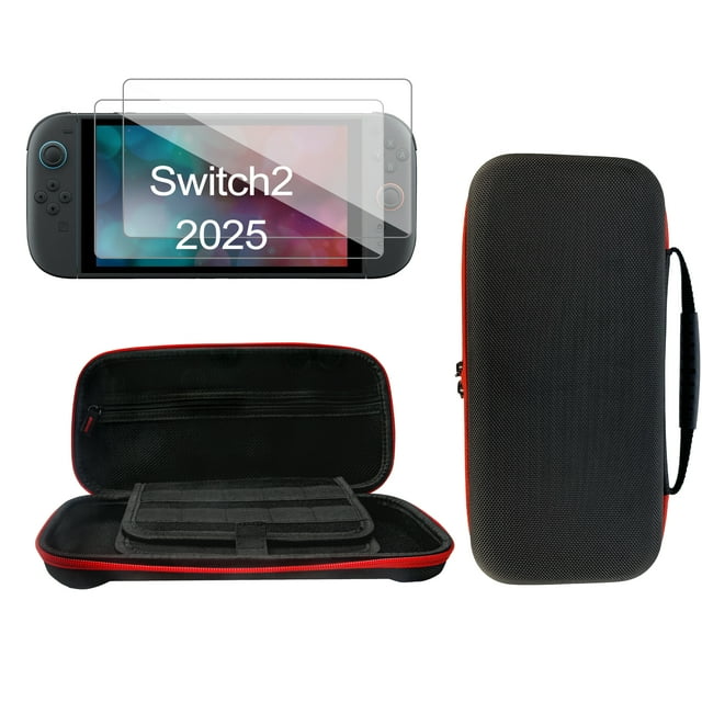 YUOY Estuche para Nintendo Switch 2 (2025) - Funda Delgada Negra Antigolpes/Impermeable, 20 Ranuras Juegos