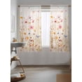 thumbnail image 3 of Spring Floral Curtains 72 Inch Length,Sheer Curtains for Bedroom Living Room Window Pastoral Botanical Summer Flowers Vintage Rod Pocket Drapes Kitchen Curtains Small Half Window 52"x72" 2 Panels, 3 of 7
