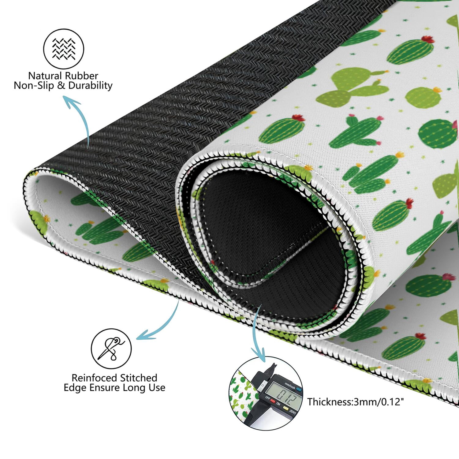Square Botanical Pattern Mahjong Mat 31.5 Inches Made of Premium Rubber with Anti-Slip Non-Slip Properties and Noise Reduction for Card Games