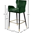 thumbnail image 7 of Meridian Furniture Luxe 28"H Velvet Counter Stool in Green (Set of 2), 7 of 7